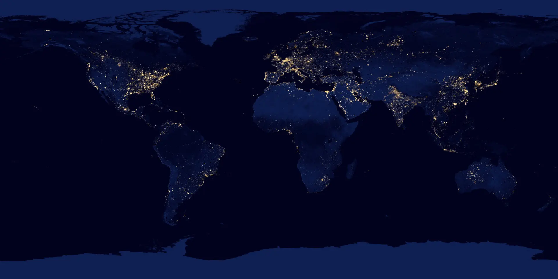 Night lights of the world seen from space